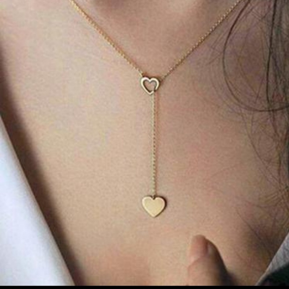 Double Heart Adjustable Necklace